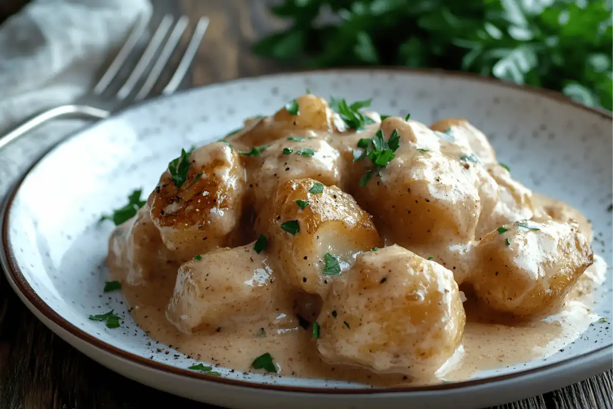 creamy garlic sauce baby potatoes