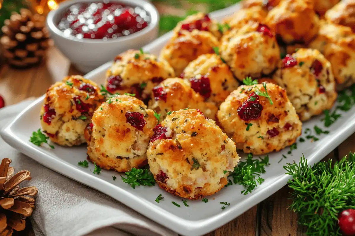 Cranberry and Turkey Stuffing Balls