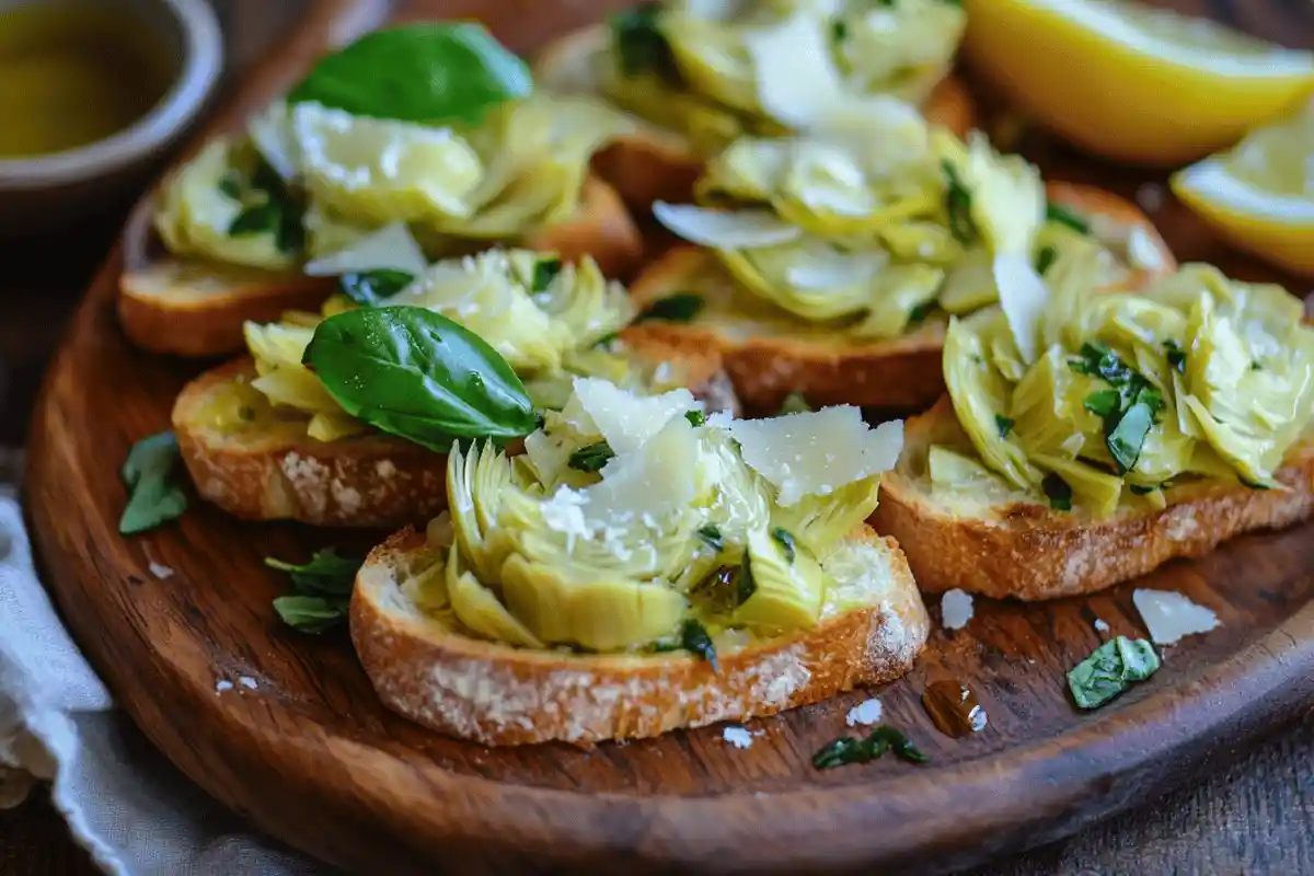 Easy Artichoke Bruschetta Mediterranean Appetizer