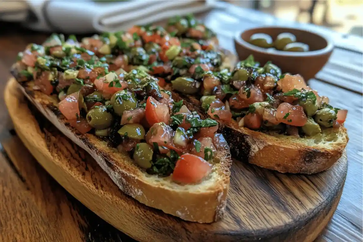 Easy Mediterranean Olive Bruschetta Recipe