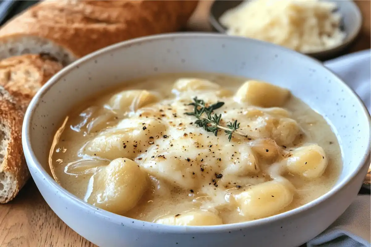 french onion gnocchi soup