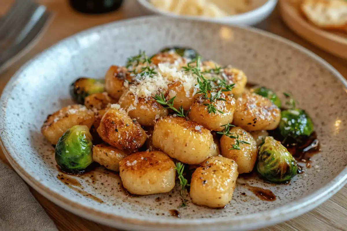 gnocchi and brussel sprouts