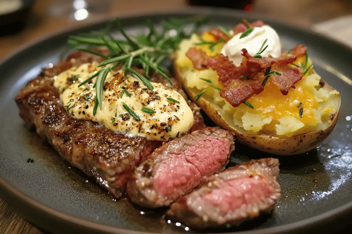 steak and baked potato