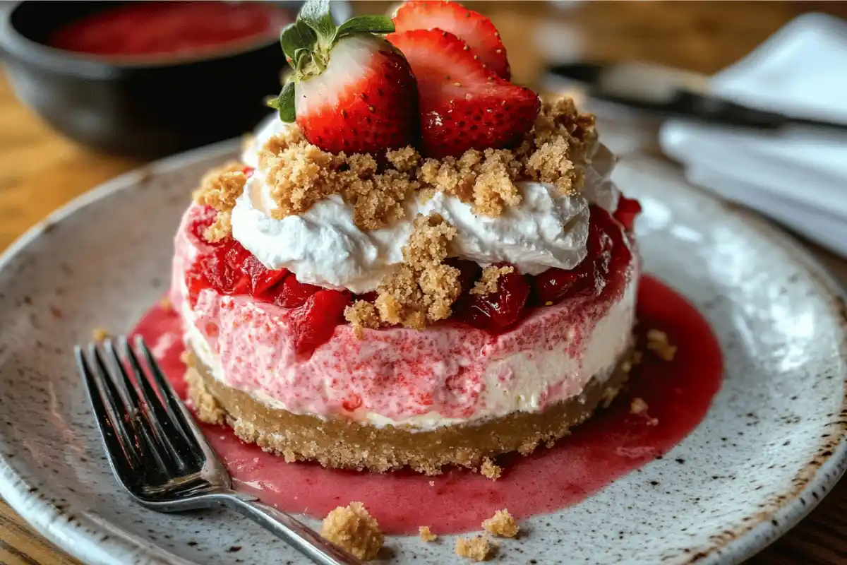 strawberry crunch cheesecake